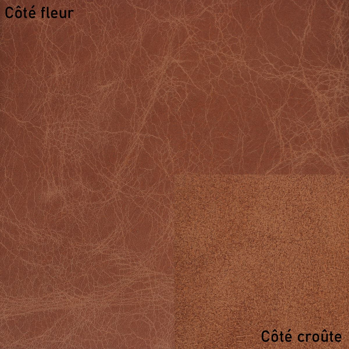 Peau de cuir de vachette ameublement CLUB - COGNAC