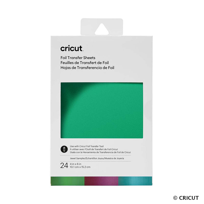 Cricut - 24 feuilles transfert de foil Rubis - 10,1 x 15,2 cm - Vert, violet et bleu - 2008715