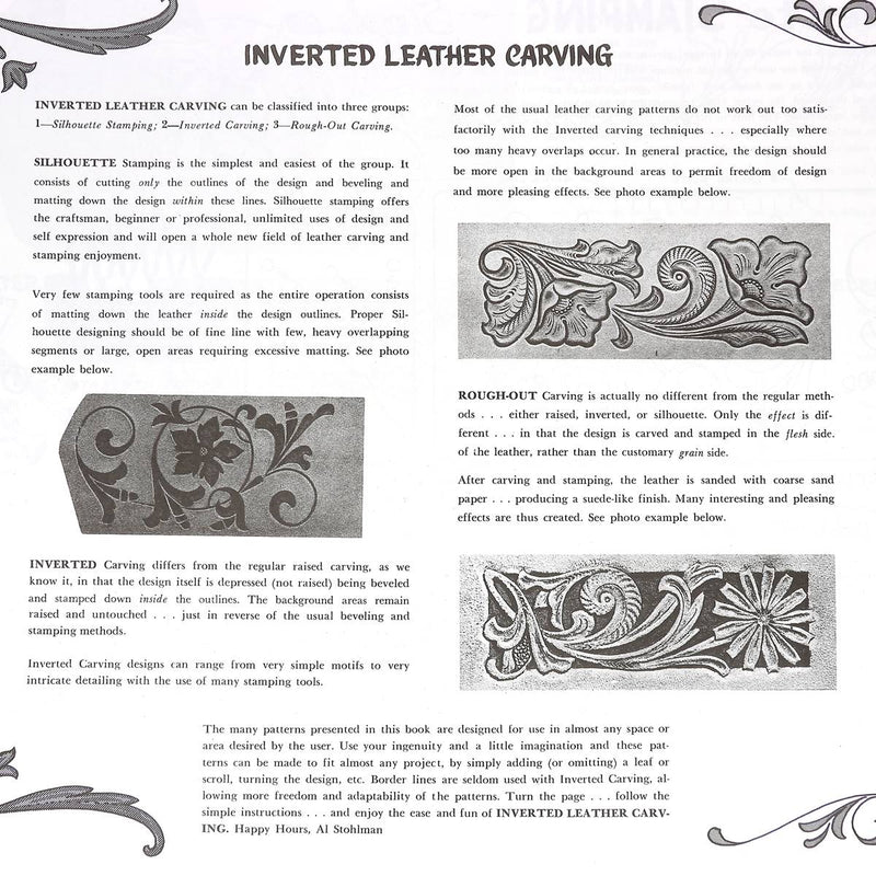 Inverted leather carving : difference between silhouette stamping, inverted carving and rough out carving