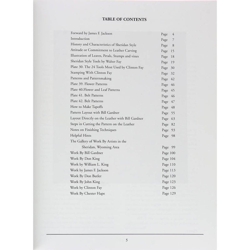Book "Sheridan style carving" - Table of contents