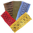 Lot de 5 morceaux de cuir de serpent Élaphe, 30cm, couleurs variées, pour accessoires ou décoration.