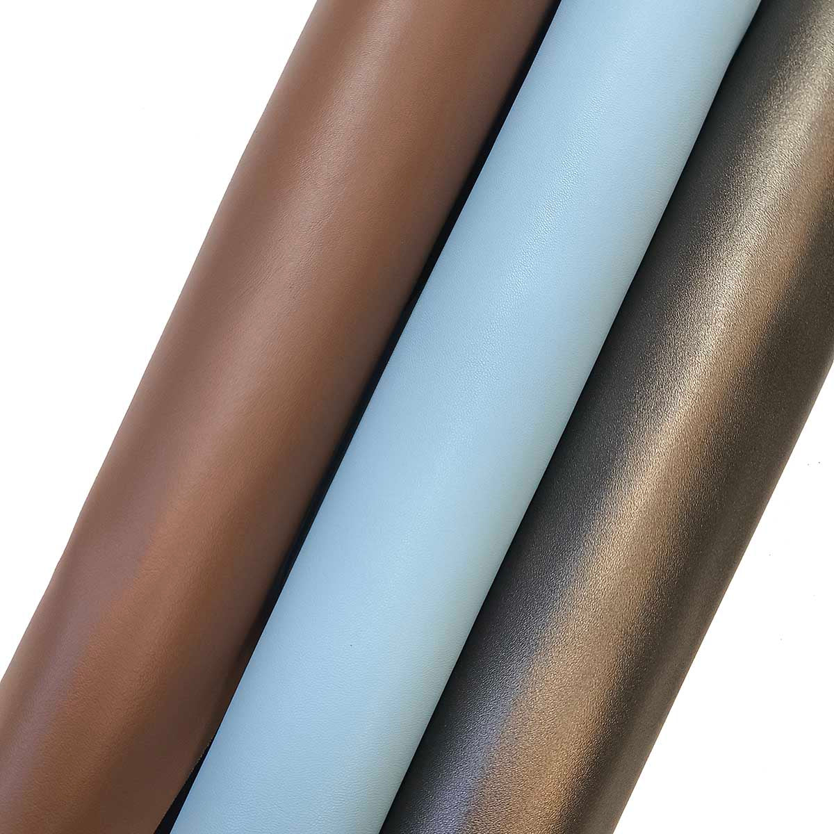 Lot de 3 peaux d'agneau nappa - BRONZE R55, BLEU CIEL R85 et MARRON R88