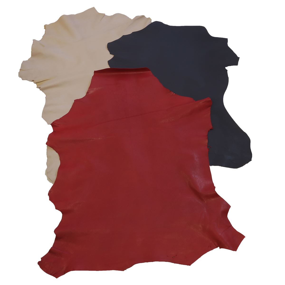 Lot SURPRISE de 3 peaux de cuir de chèvre pleine fleur - DIVERS - Deco Cuir