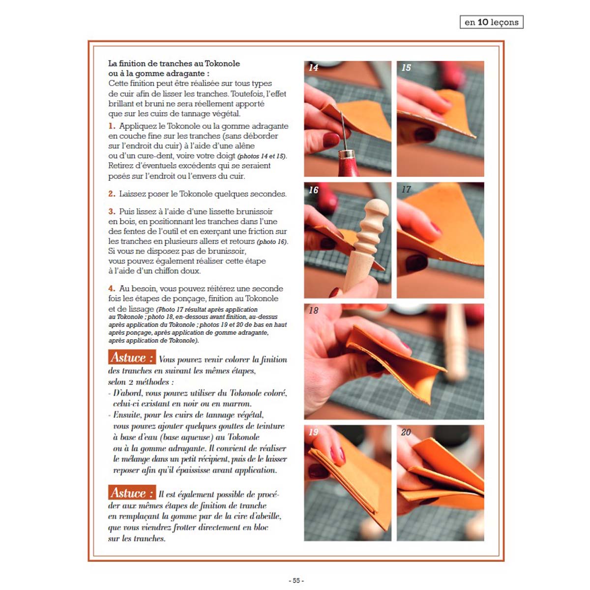 Livre "Apprendre la couture du cuir en 10 leçons" - Huguette Paillettes - explications pas à pas