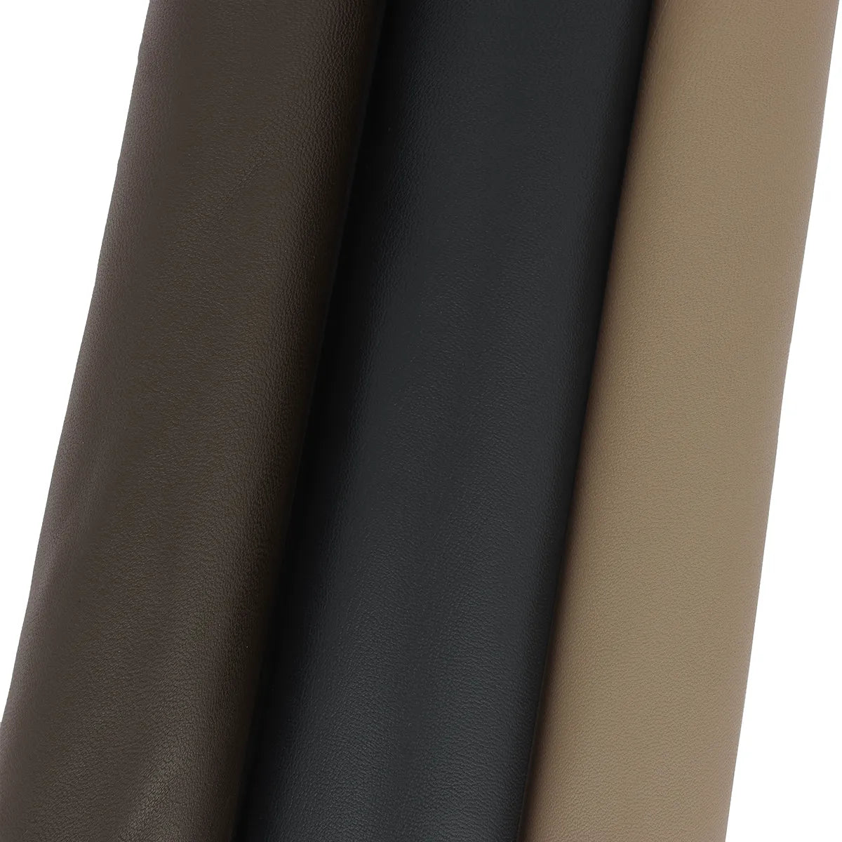 Lot de 3 peaux de cuir d'agneau nappa couleur marron, noir et beige foncé