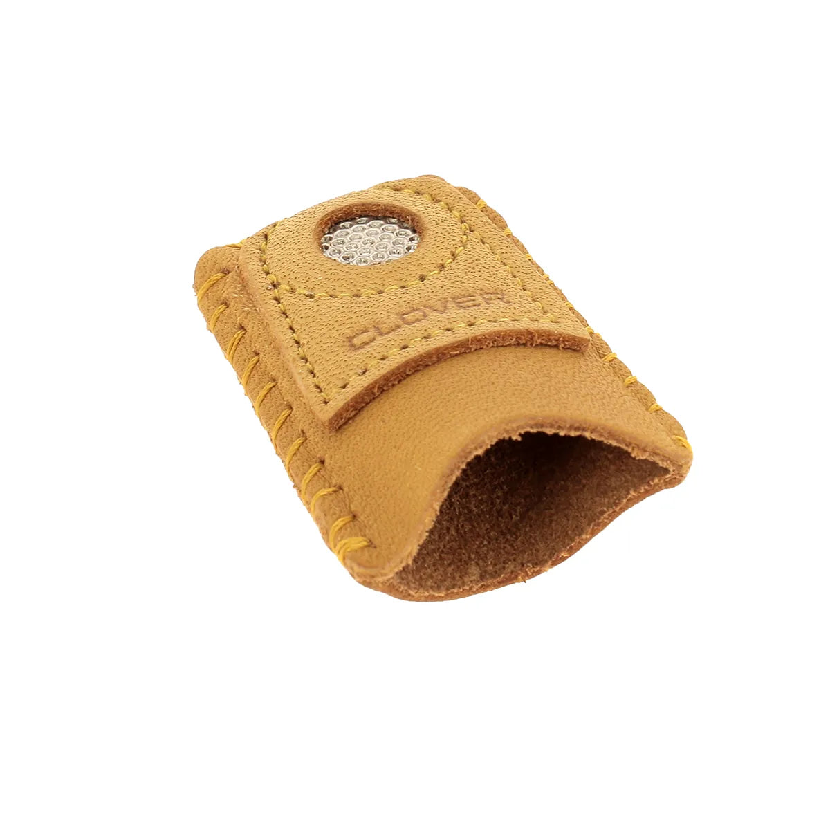 Dé à coudre en cuir avec disquette en laiton Clover