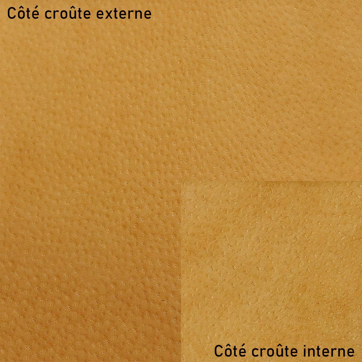 Peau de croûte de cuir de porc velours VELVET - CAMEL