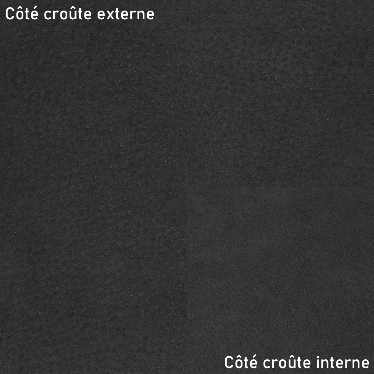 Peau de cuir de porc finition velours gris anthracite. Cuir idéal pour de la doublure