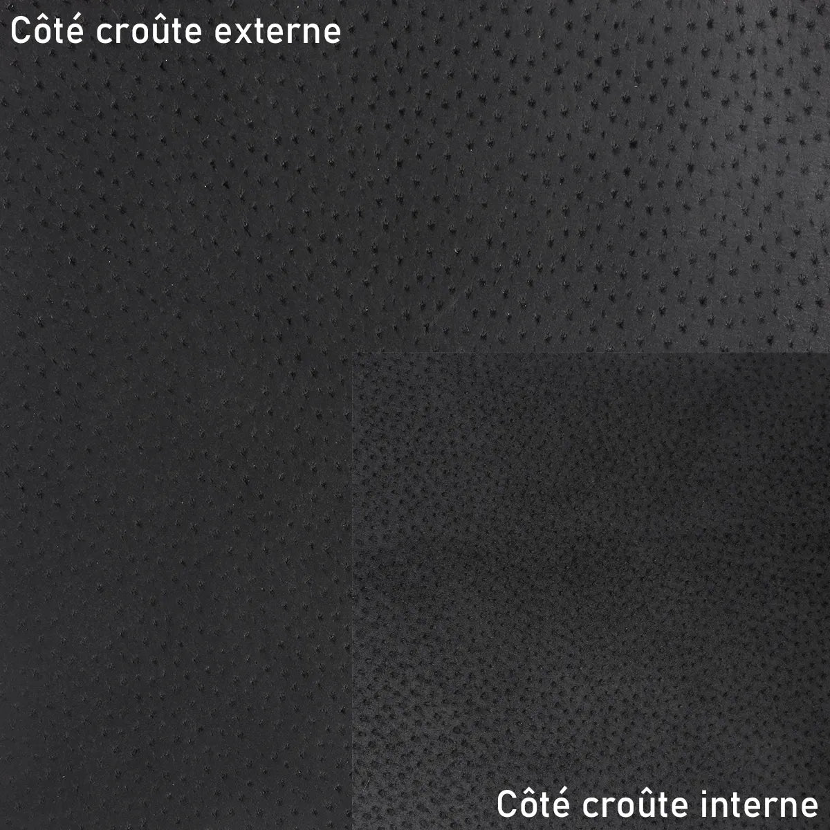 Croûte de cuir de porc glacé noir, idéal pour la confection de doublure de sac à main, étui à couteau…