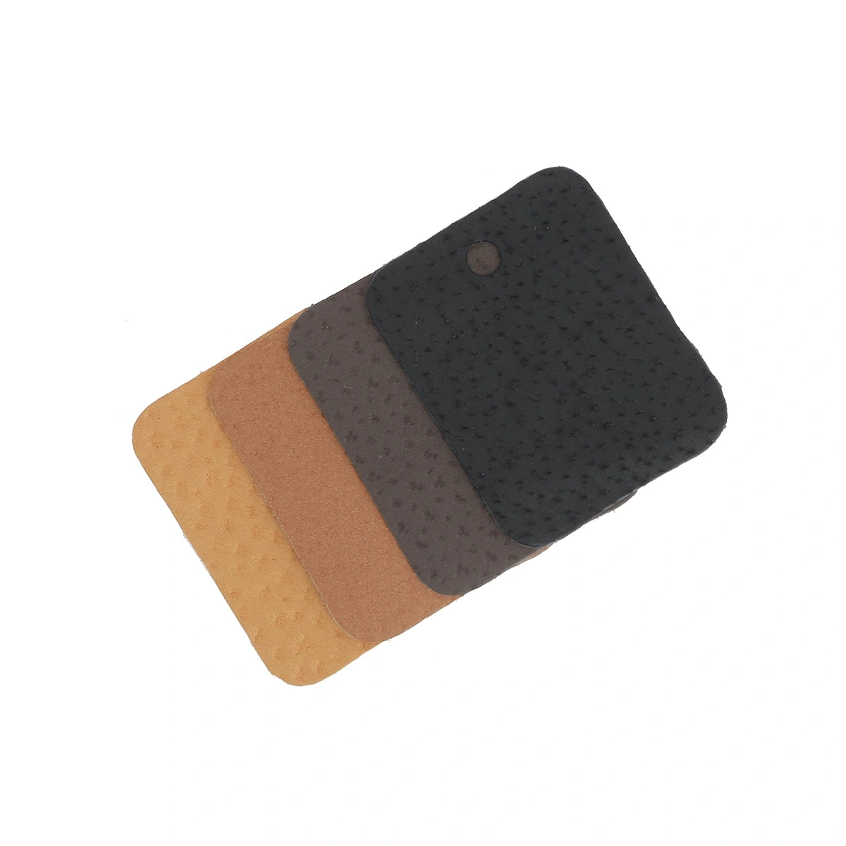Échantillons de croûte de cuir de porc glacé. Nuancier de 4 couleurs, cuir idéal pour la doublure de sac à main, accessoire, étui...