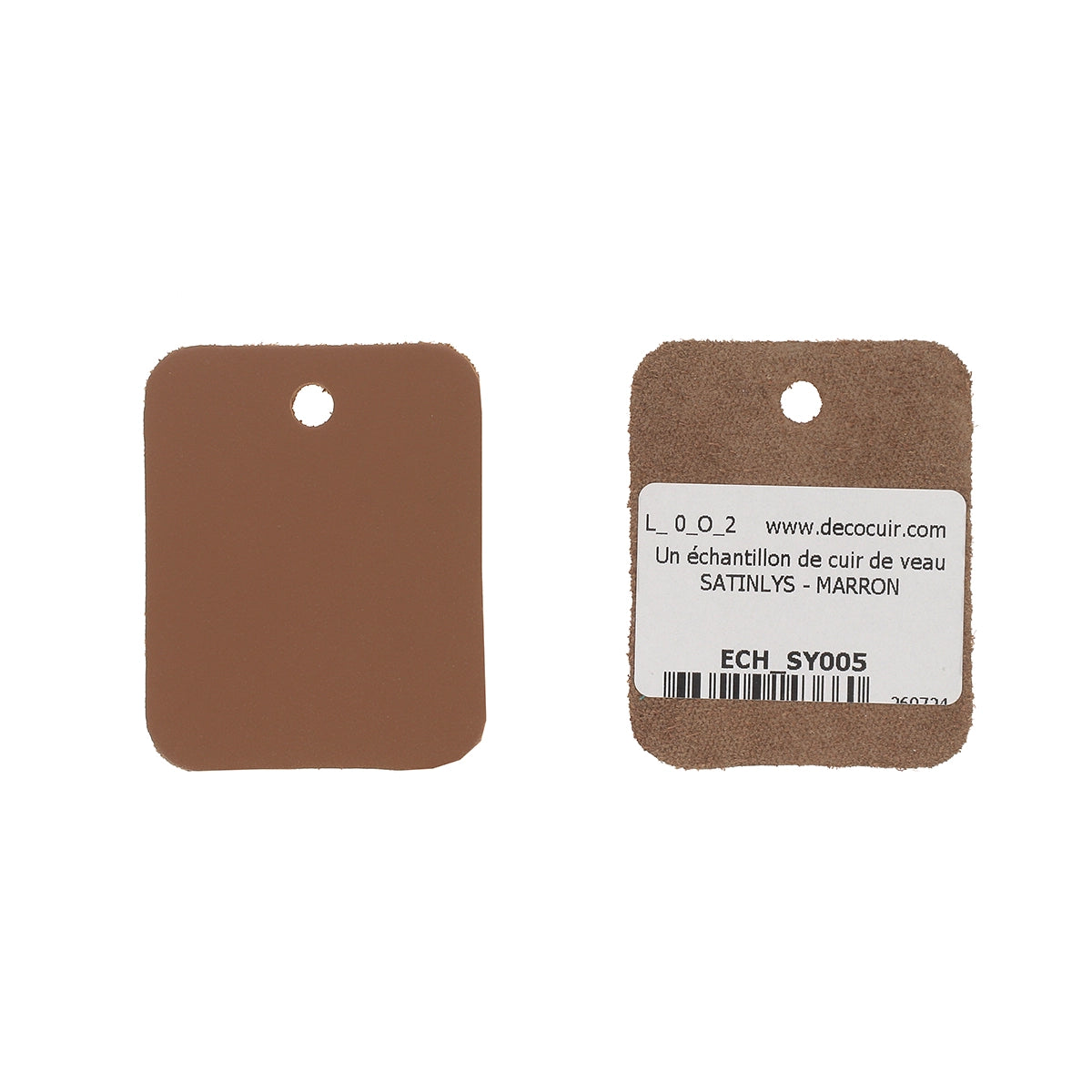échantillon de cuir marron gamme Satinlys Deco Cuir