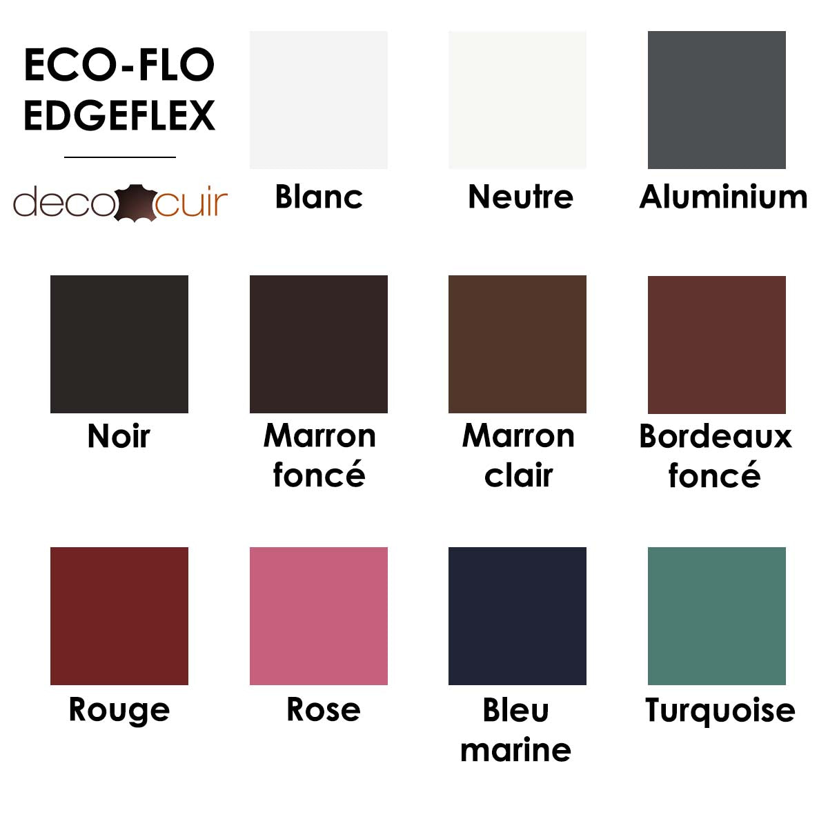 Peinture de tranche pour cuir - Eco-Flo Edgeflex Edge paint - Nuancier des teintes