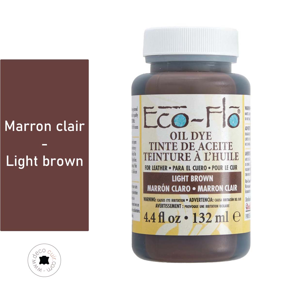 eco flo oil dye teinture pour cuir marron clair
