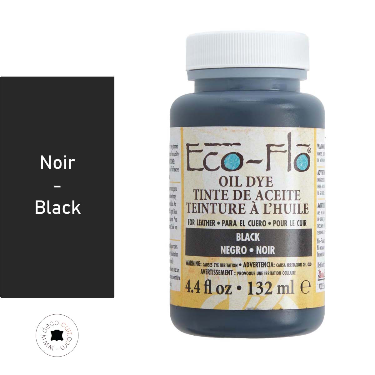 Teinture à l'huile pour cuir - Eco-Flo Oil Dye - 132ml - Noir / Black