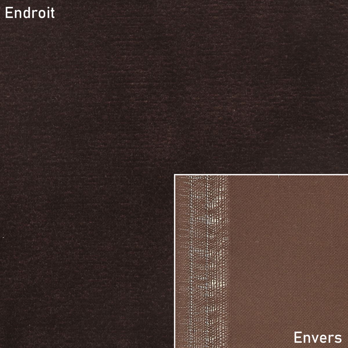 Coupon de tissu velours pour doublure - MARRON CHOCOLAT - 0,50x1,40m - Deco Cuir