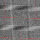 Coupon de tissu Prince de Galles doublé - NOIR, BLANC & ROUGE - 0,50x1,50m