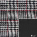 Coupon de tissu carreaux & pied de poule doublé - NOIR, BLANC & ROUGE - 0,50x1,50m