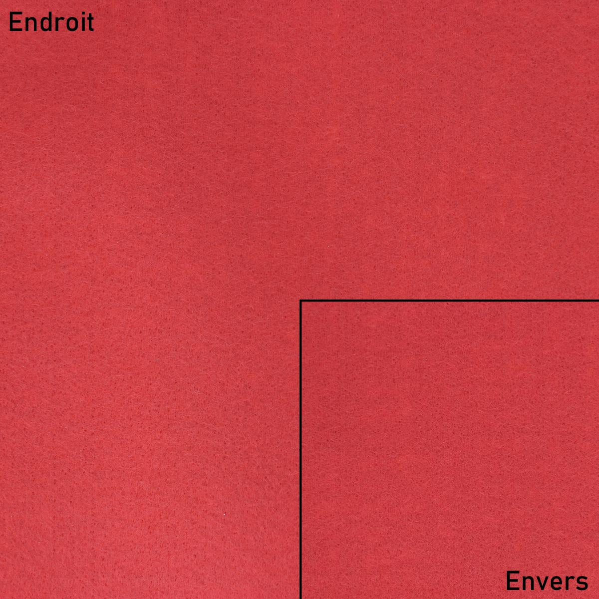 Coupon de tissu feutrine - ROUGE - Ép 1mm - 0,50x1,75m