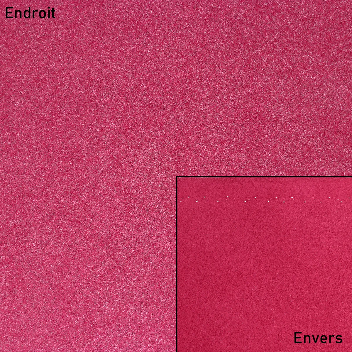 Coupon de microfibre Alcantara pour doublure, tissu souple de couleur framboise, dimensions 0,50x1,45m