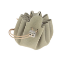 Bourse en cuir avec fermoir stop lacet argent vieilli