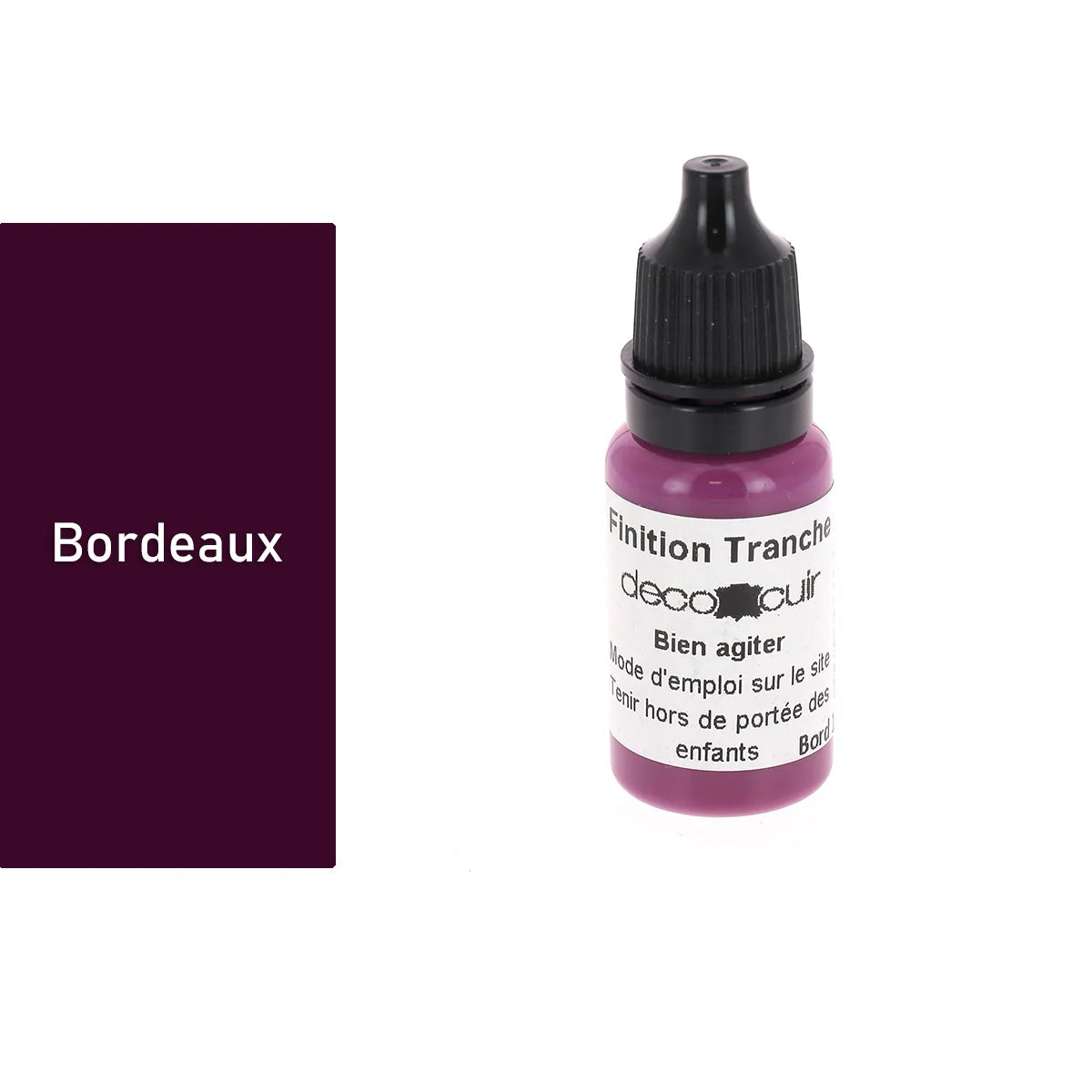 Teinture tranche cuir - Deco Cuir - Flacon compte goutte 10 ml - Bordeaux