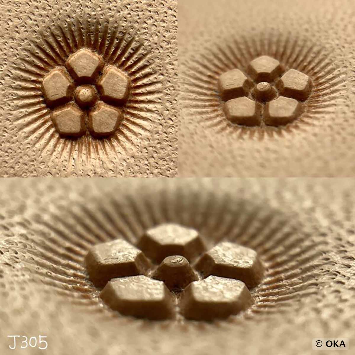 Matoir repoussage du cuir tannage végétal - Flower Center J305 - Oka Japon