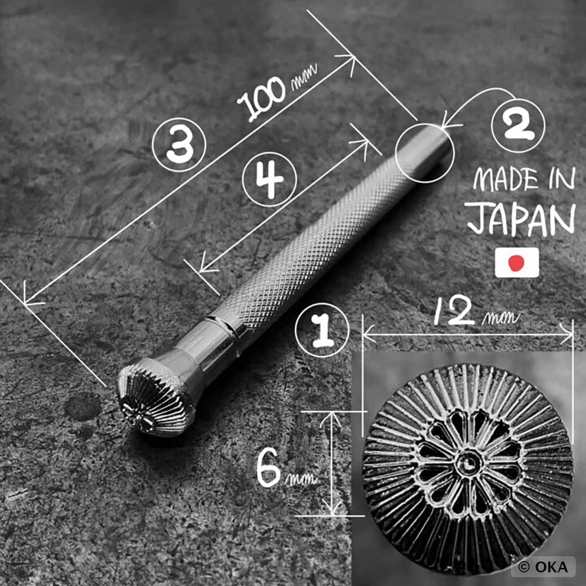 Matoir sur manche OKA - Flower Center - Centre de fleur - J312