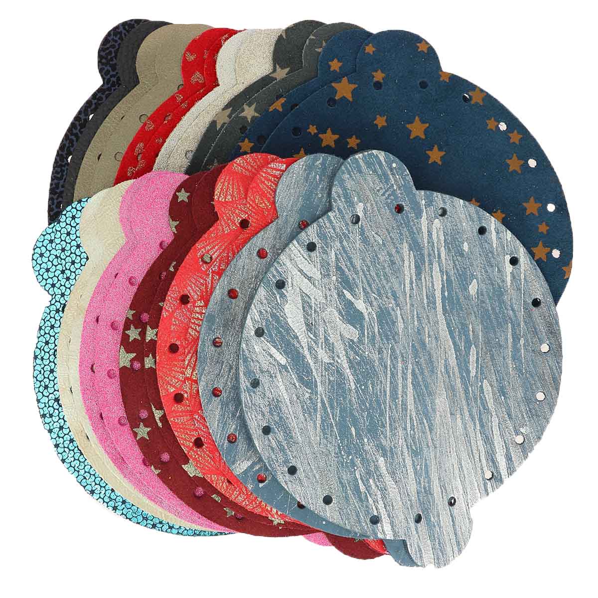 Lot de découpes de croûte de cuir pour bourse - FANTAISIE - Deco Cuir