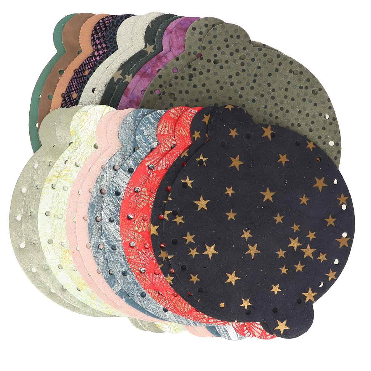 Lot de découpes de croûte de cuir pour bourse - FANTAISIE - Deco Cuir