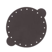 Découpe pour bourse en cuir marron foncé de la marque Deco Cuir, montrant la forme et la texture du cuir.