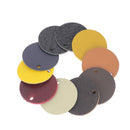 Lot de 10 découpes ROND 6cm pour porte clés en cuir teinté - DIVERS