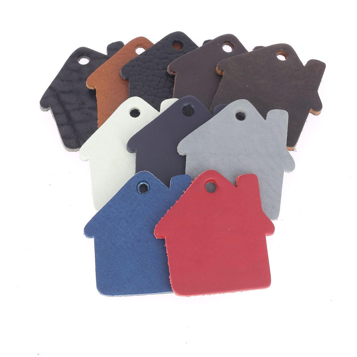 Lot de 10 découpes GRANDE MAISON pour porte clés en cuir teinté - DIVERS