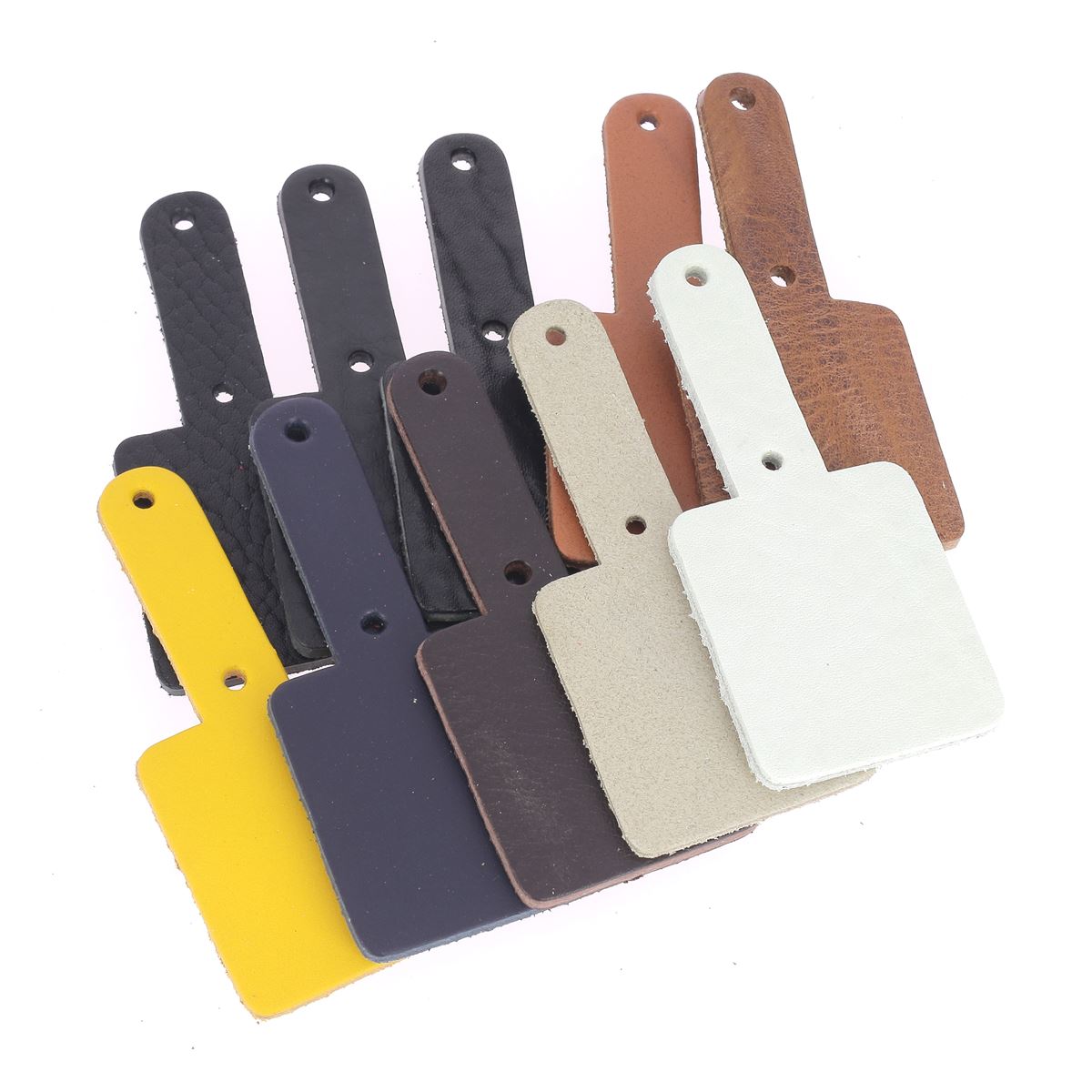 Lot de 10 découpes TAG pour porte clés en cuir teinté à riveter - DIVERS