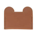 Kit DIY porte-cartes en cuir marron avec design d'ours. Porte-cartes pour enfant
