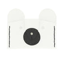 Porte-cartes ours en cuir blanc avec accessoire noir. Kit DIY complet à assembler