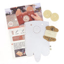 Porte carte en cuir beige nacré - motif ours - diy enfant