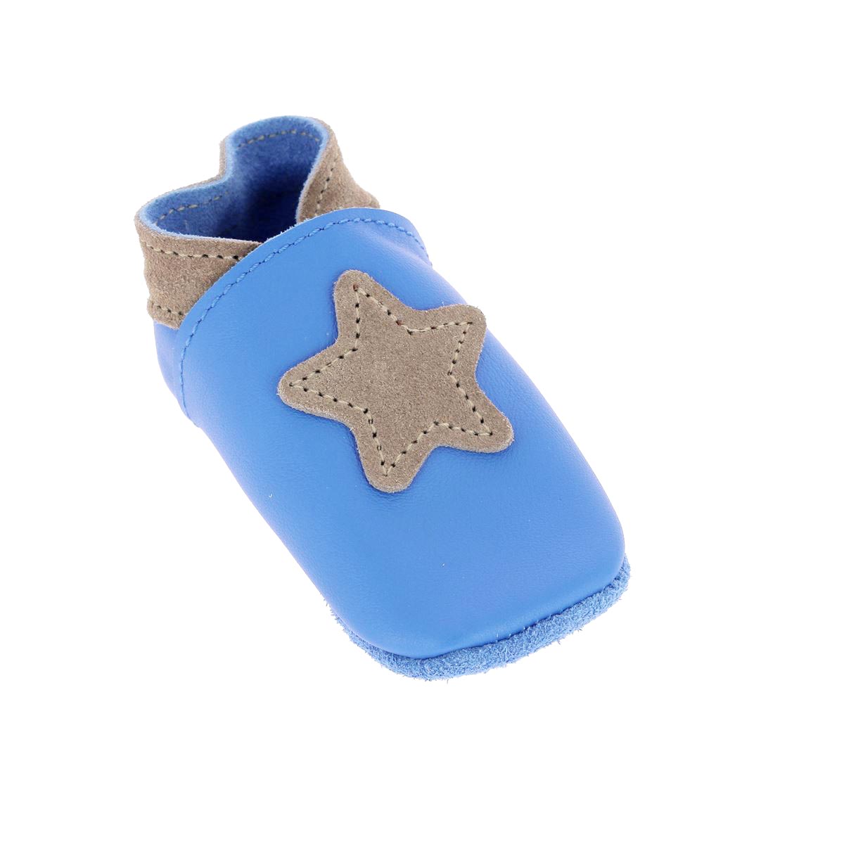 Kit DIY Chaussons en cuir pour bébé avec Étoile - BLEU