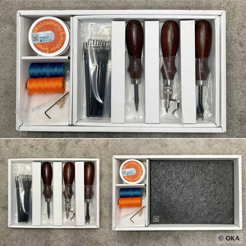 Leather working tool kit - Hand sewing and edges - PRO range - Oka