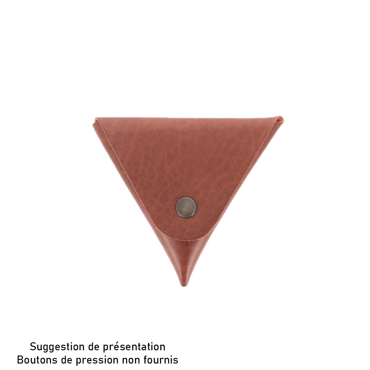 Découpe Grand porte-monnaie triangle en cuir SAUVAGE - COGNAC