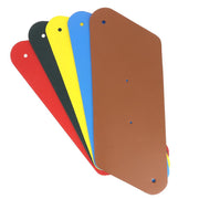 Découpes de cuir en forme de porte-monnaie triangle de la marque Deco Cuir, lot de pièces pour création artisanale.