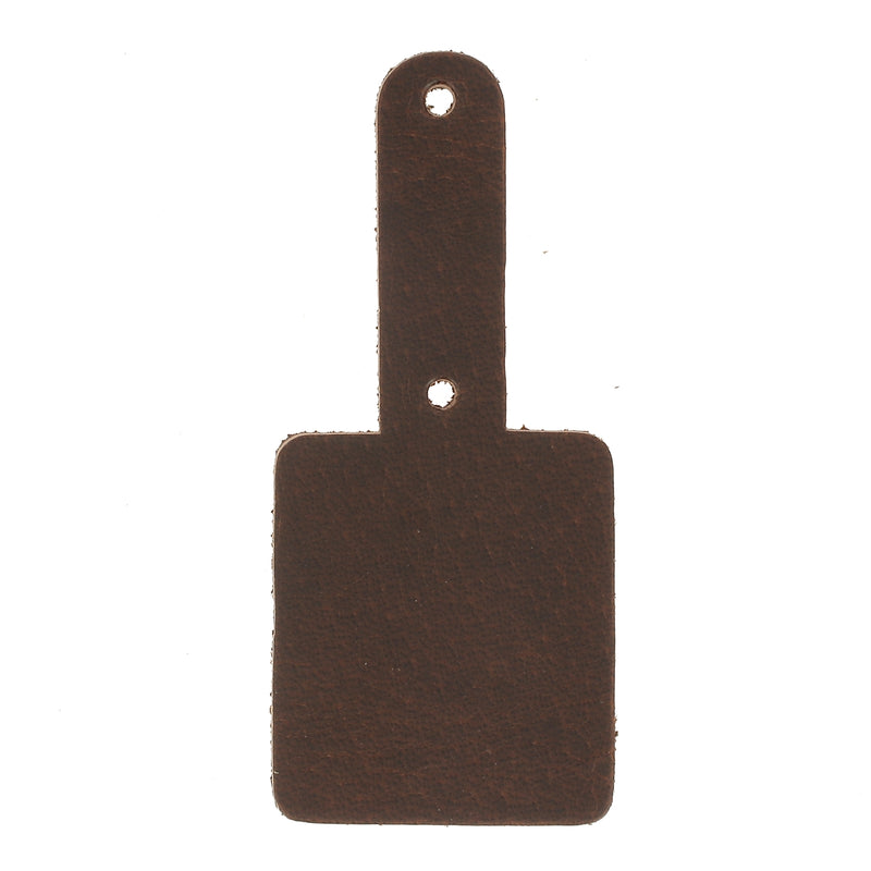 Découpe TAG pour porte clés en cuir teinté à riveter
