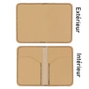 KitenCuir Porte Cartes double Marron - Fil Marron moyen - Deco Cuir