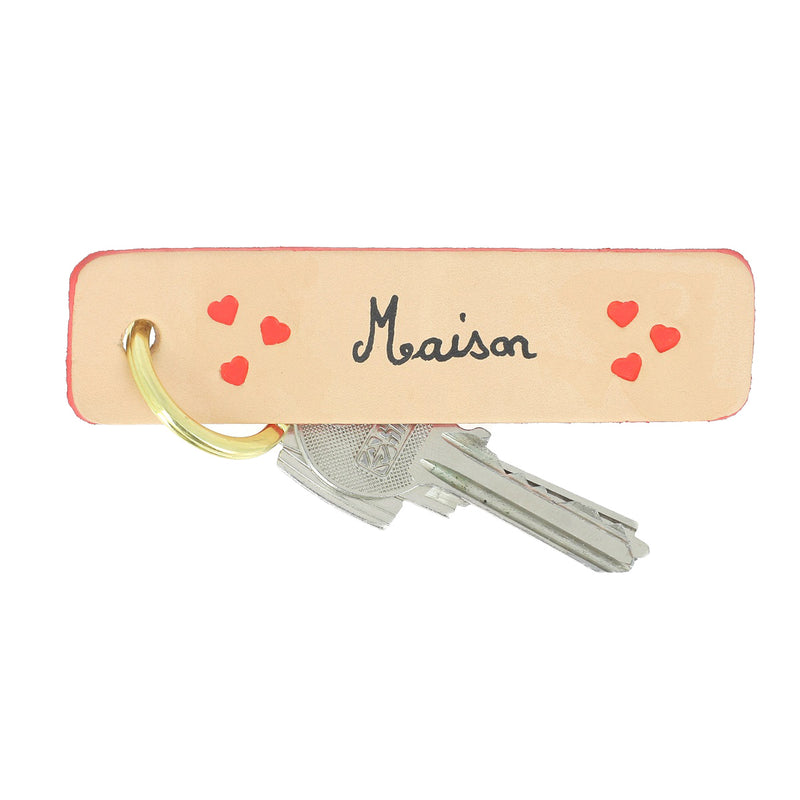 RECTANGLE cutout for natural leather key ring to personalize