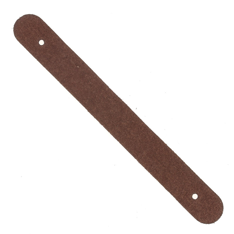 Vegetable tanned leather handle cutout 22x2.4cm with 2 holes - Thickness 3.4mm