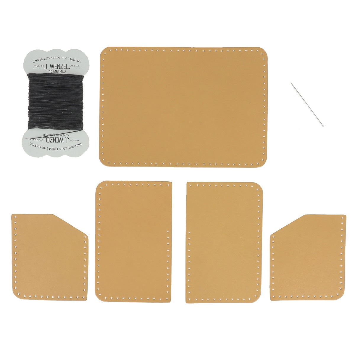 KitenCuir Porte Cartes double Inca - Fil Noir - Deco Cuir