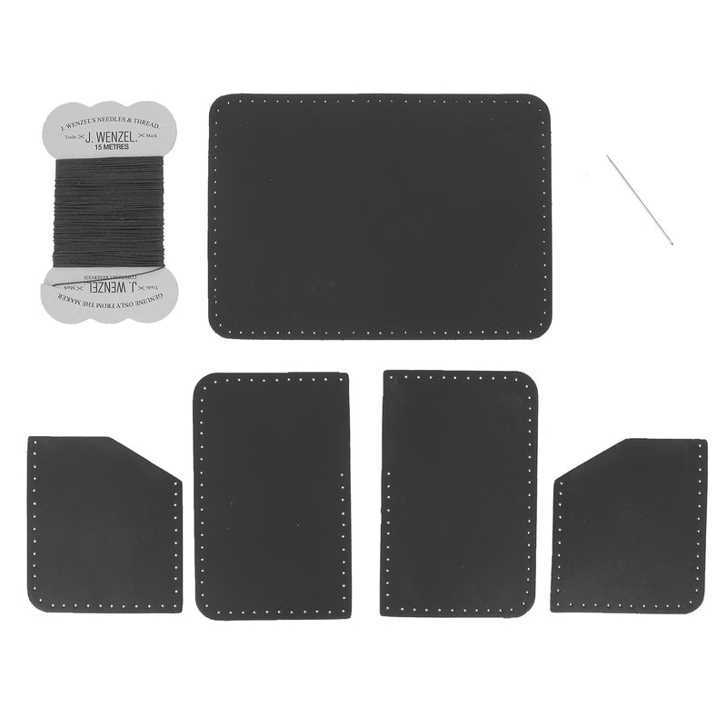 KitenCuir Double Card Holder Black - Black Thread