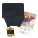 KitenCuir Porte Cartes double Noir - Fil Noir - Deco Cuir