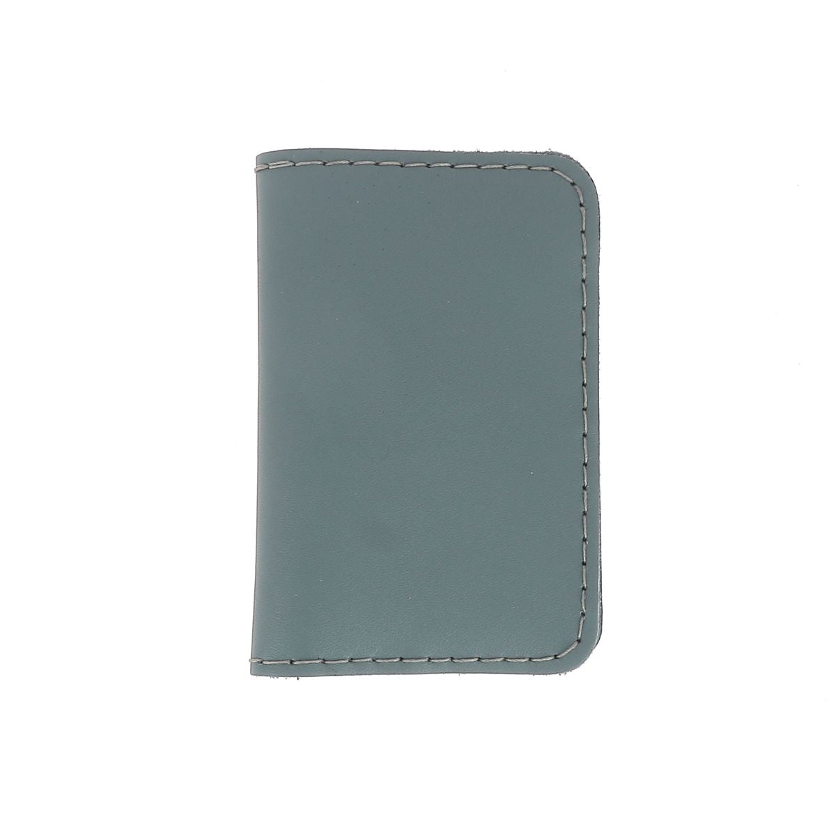 KitenCuir Porte Cartes double Gris - Fil Gris