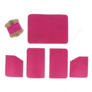 KitenCuir Porte Cartes double Rose fuchsia - Fil Rose fuchsia