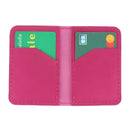 KitenCuir Porte Cartes double Rose fuchsia - Fil Rose fuchsia